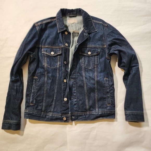 Everlane Jackets & Blazers - Everlane Jacket Womens Blue The Shrunken‎ Denim Cropped Fit Tailored Cotton MED